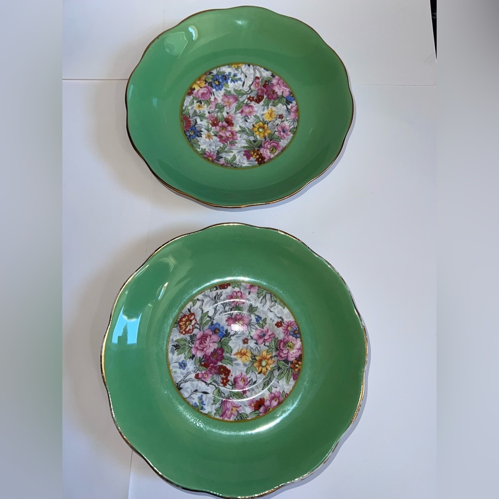 Rare 1920s saucers by Royal Albert crown china set of 2